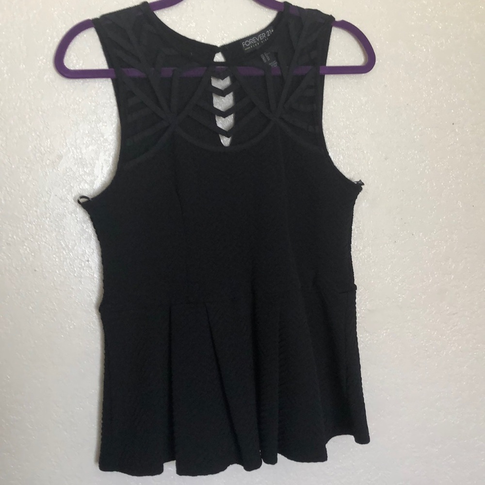 Black peplum top
